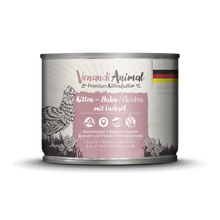 Load image into Gallery viewer, VENANDI ANIMAL Premium Katzenfutter als Mono-Protein 200g - Kitten Chicken with Salmon Oil
