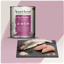 Load image into Gallery viewer, VENANDI ANIMAL Premium Cat Food - Turkey &amp; Trout 400g
