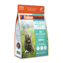 Load image into Gallery viewer, FELINE NATURAL Beef &amp; Hoki Feast Freeze Dried Cat Food 800g
