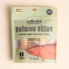Load image into Gallery viewer, POLKADOG Salmon Skins Shorties Smoked Jerky for Dogs &amp; Cats
