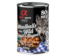 Load image into Gallery viewer, ALPHA SPIRIT Dog Complete Wet Food Meatballs 400g

