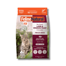 Load image into Gallery viewer, FELINE NATURAL Lamb &amp; Venison Feast Raw Freeze Dried for Cats - 100g/320g
