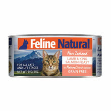 Load image into Gallery viewer, FELINE NATURAL Lamb &amp; King Salmon Feast Can for Cats
