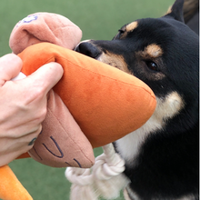 Load image into Gallery viewer, FOFOS Duck Plush Squeaky Dog Toy Cat Toy - Brown
