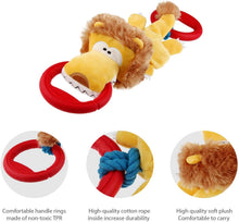 Load image into Gallery viewer, GIGWI Iron Grip Squeaking Plush Tug Toy - Lion
