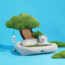 Load image into Gallery viewer, ZEZE Under the Tree Warm Bed Pine Tree Pet Bed with Scratching Board
